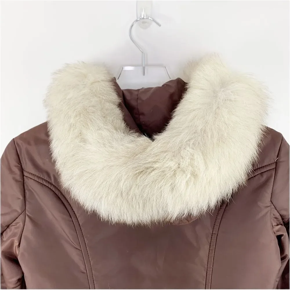Head Vintage Brown‎ Fox Fur Trimmed Ski Jacket Sz 10